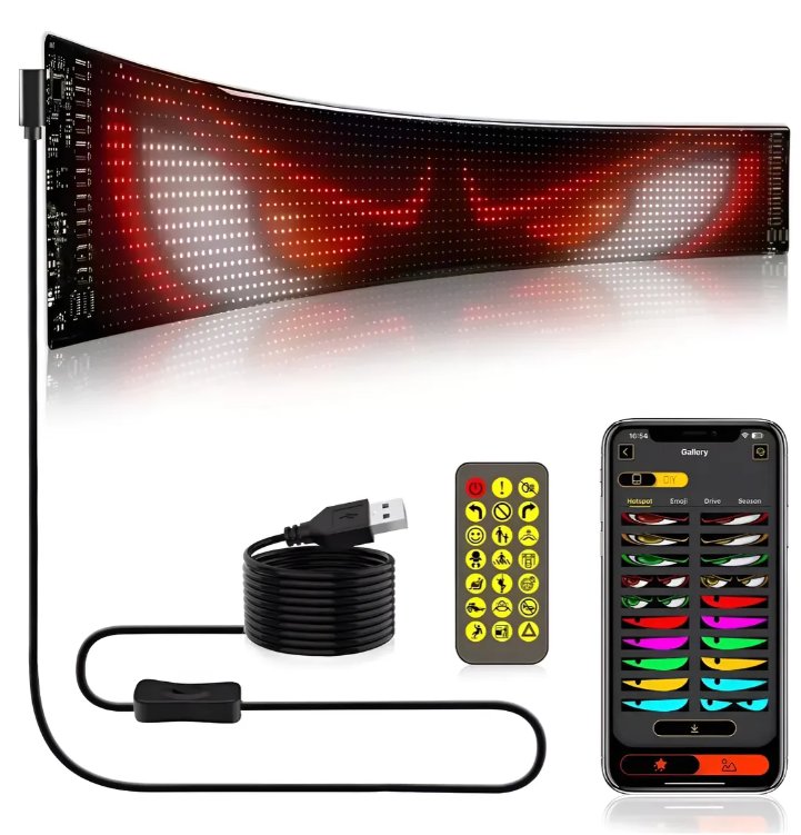 Cartel Led 10cmx35cm Luminoso Programable Auto Local Moto