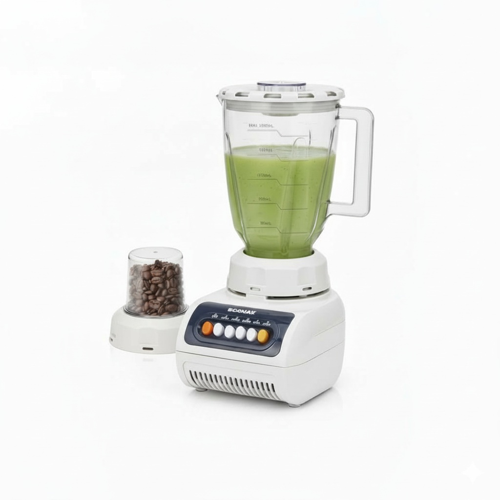 Licuadora Eléctrica BOSNAK 2 en 1 (BSK-024) - Jarra 1.5L + Molinillo | 200W, 4 Cuchillas