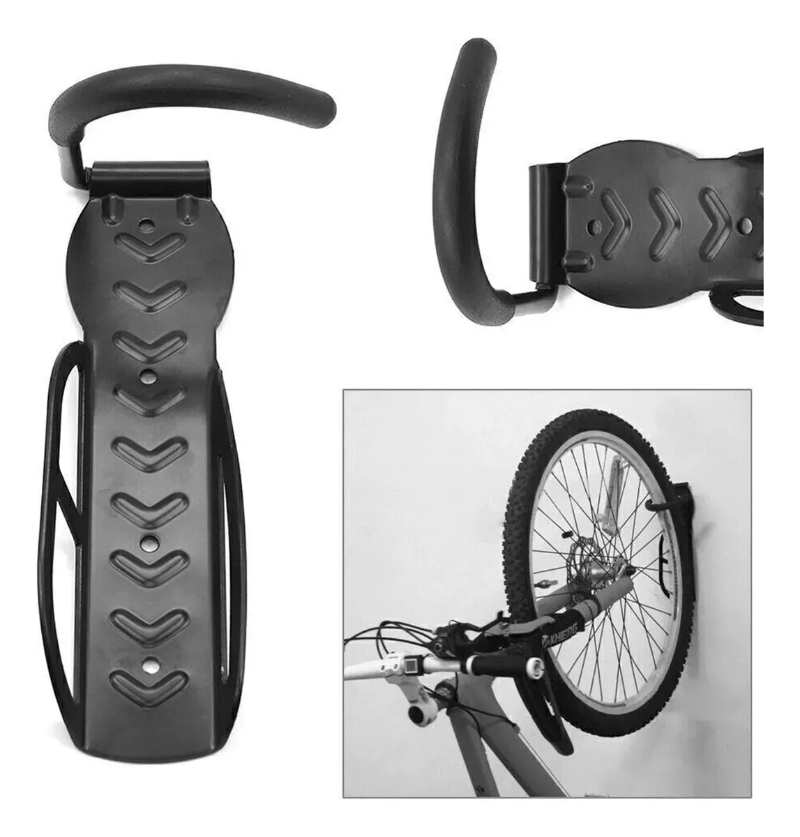 Soporte De Pared Para Bicicleta Con Gancho Negro