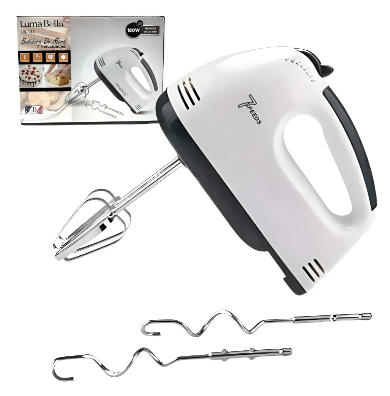 Batidora Manual Luma Bella Blanca De 180w De 7 Velocidades