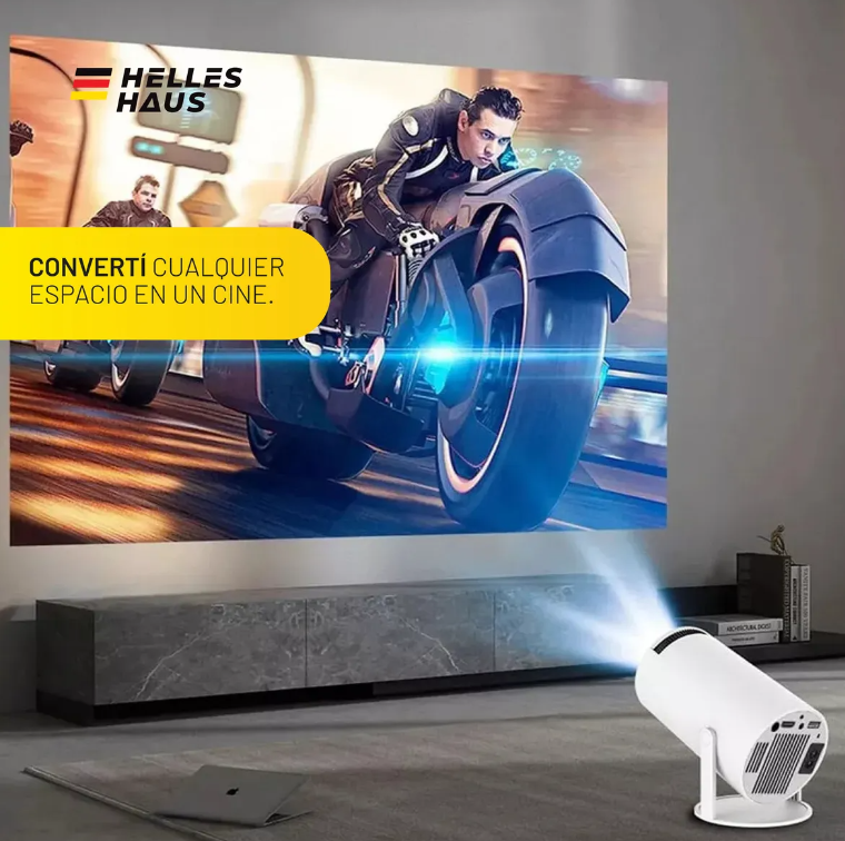 Proyector Portátil 4k 4500 Lm Con Wifi Bluetooth Android 11 Blanco