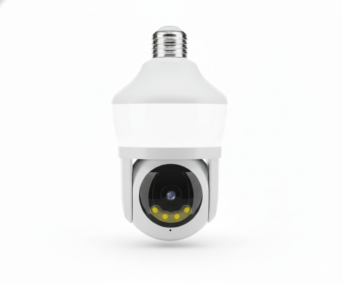 Cámara de Seguridad WiFi Tipo Foco Tomate 4K Full HD - Rotación 360° y Visión Nocturna