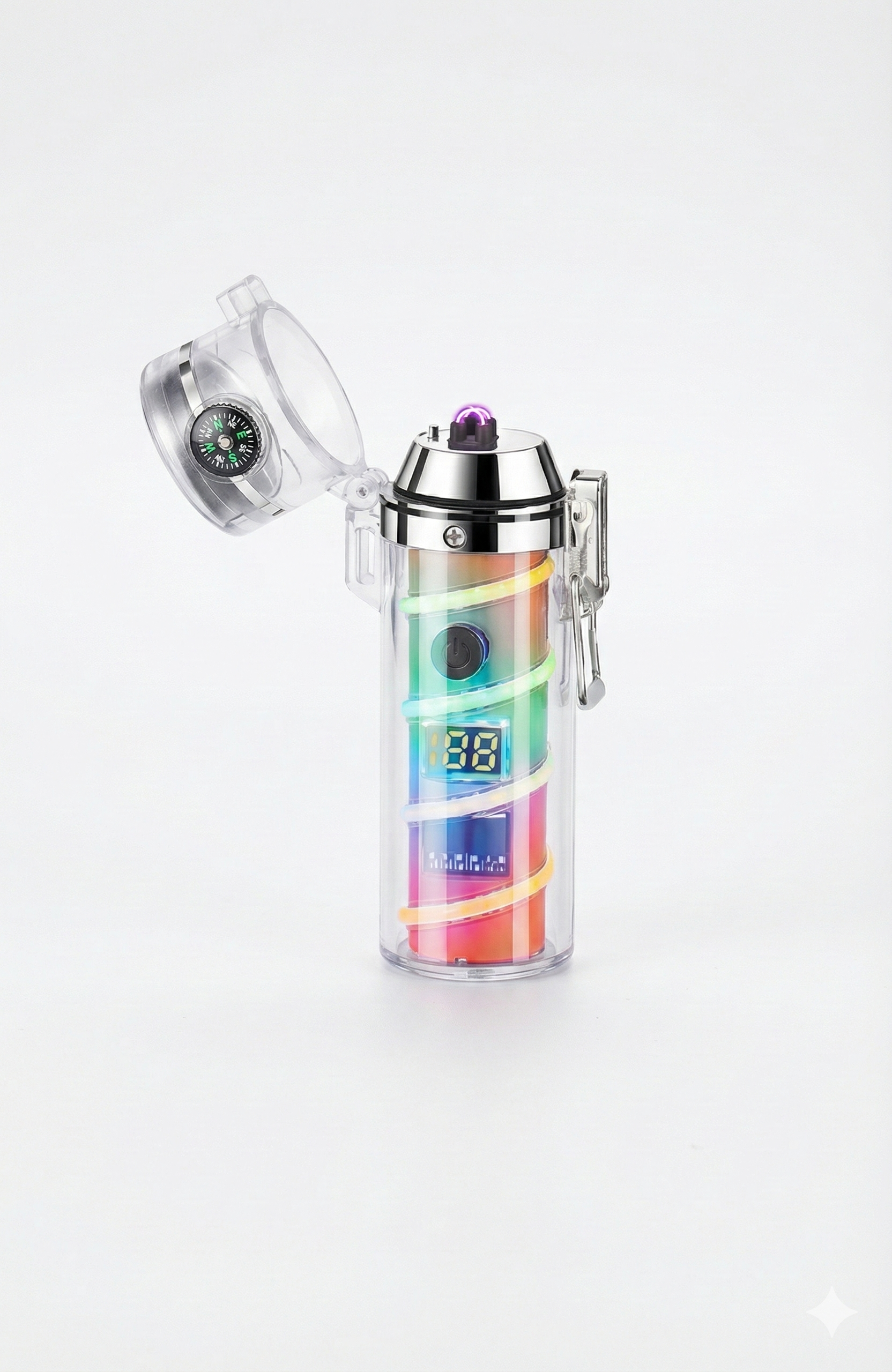 Encendedor Doble Arco Eléctrico con Linterna COB y Brújula - Recargable Tipo-C CAFINI CN-L3305B