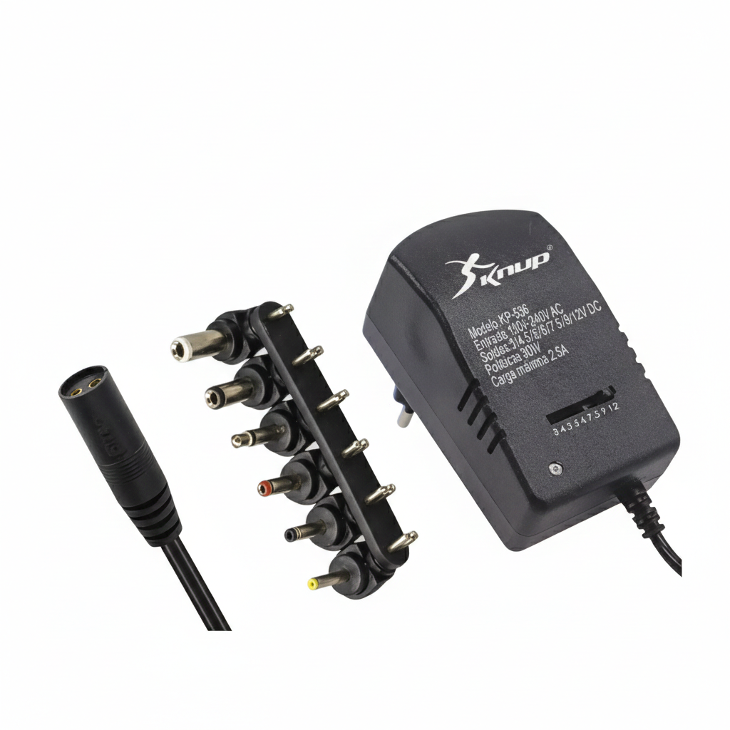 Fuente de Alimentación Universal Regulada Knup KP-536 | 30W Multi-Voltaje 🔌
