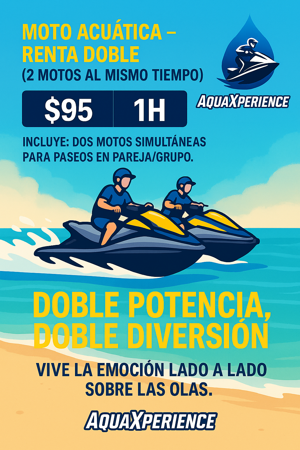 Moto acuática – renta doble