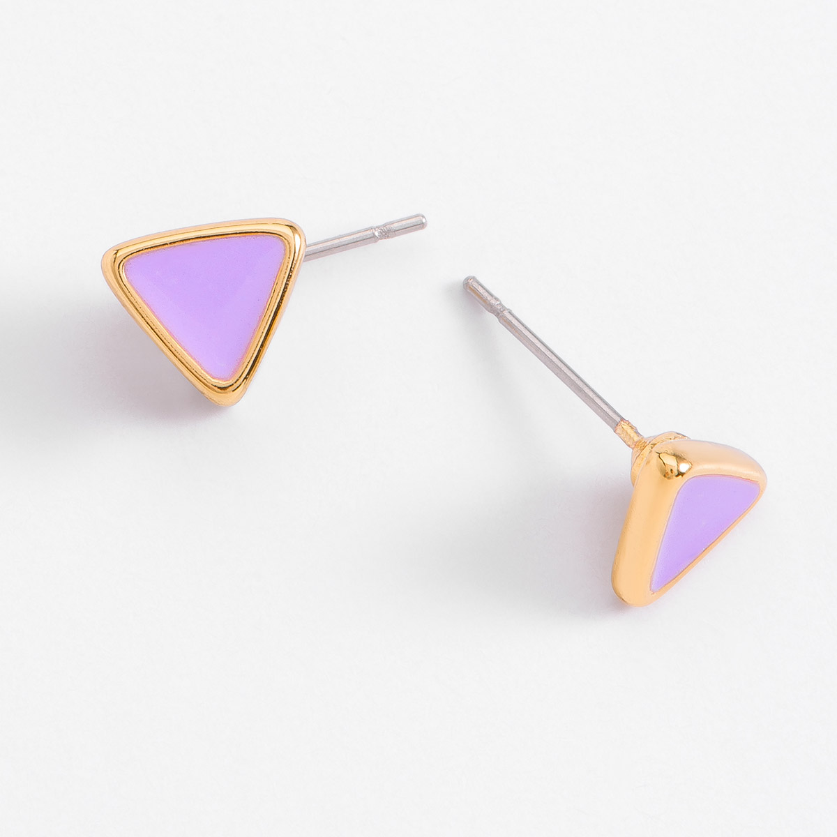 Lilac gold plated earrings for girls