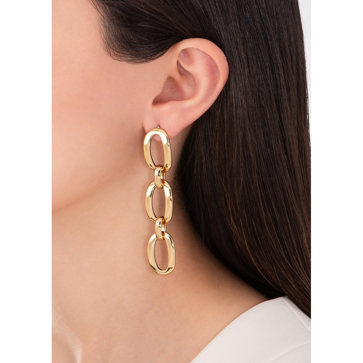 Long chain earrings gold plated 18k unique elegance