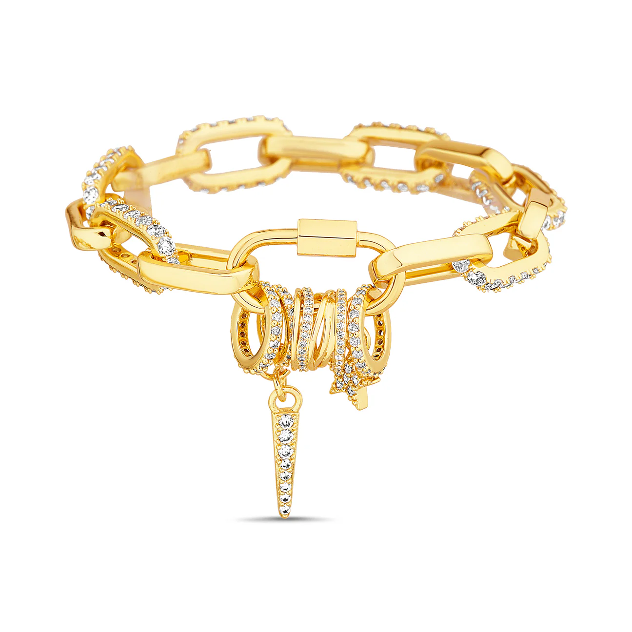 Gold Dangle Charm Bracelet