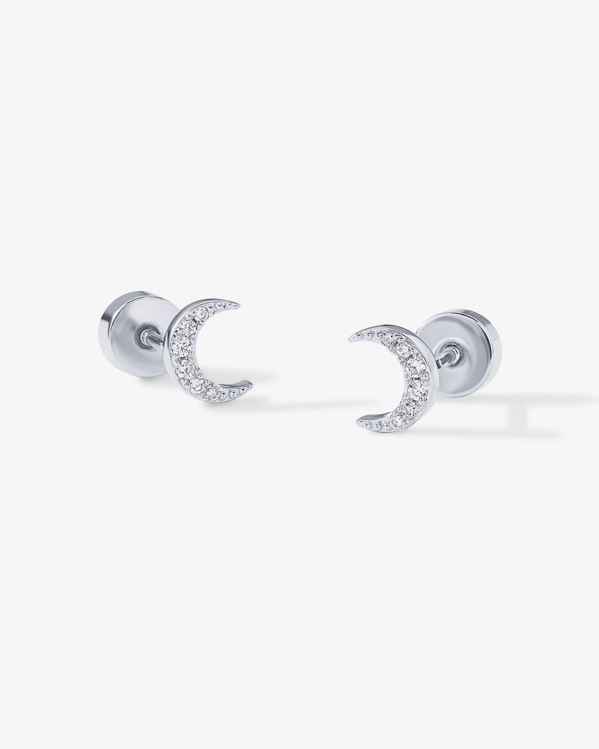 Crescent Moon Flat Back Earrings
