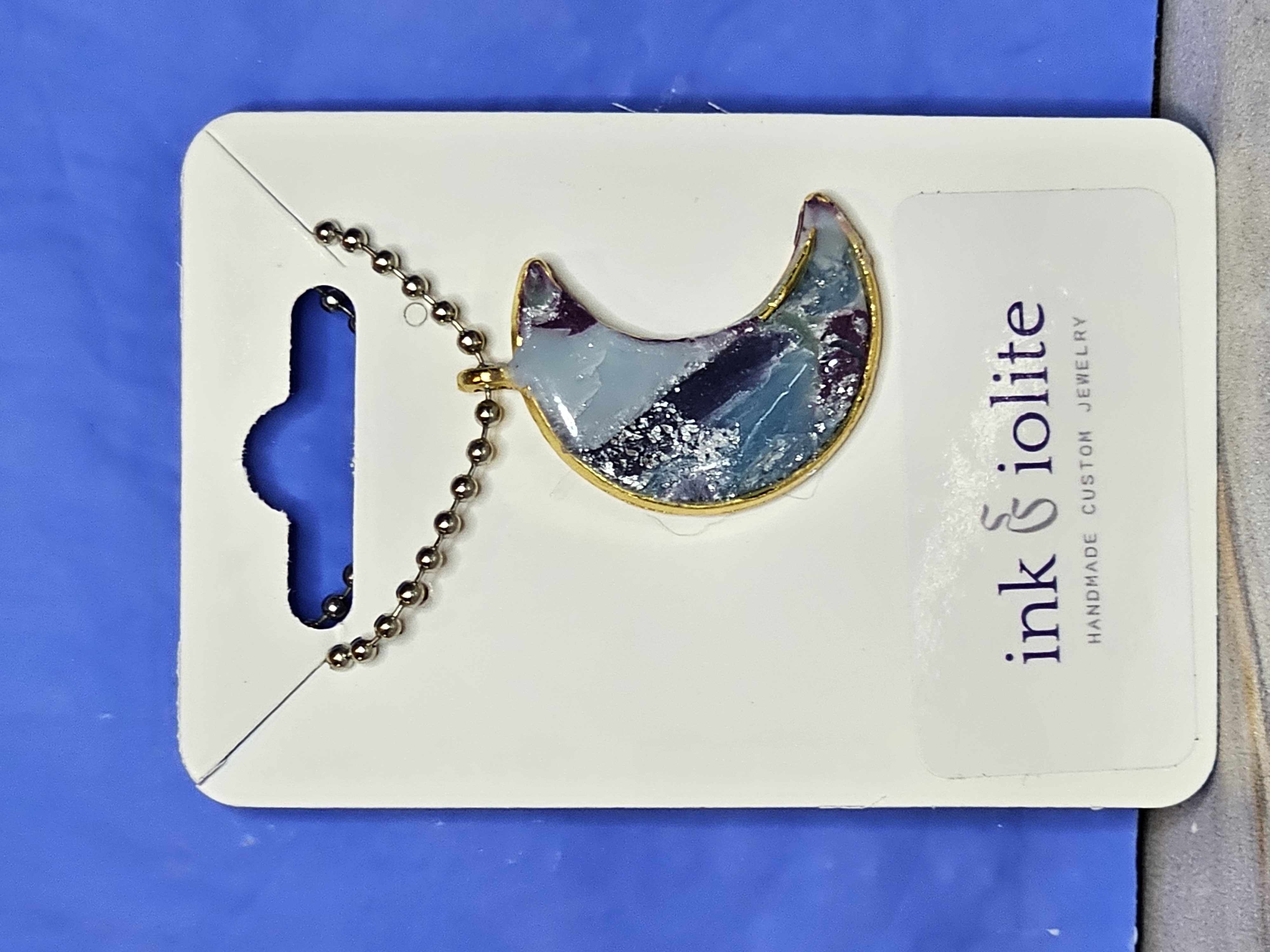 Blue Marble Moon Pendant