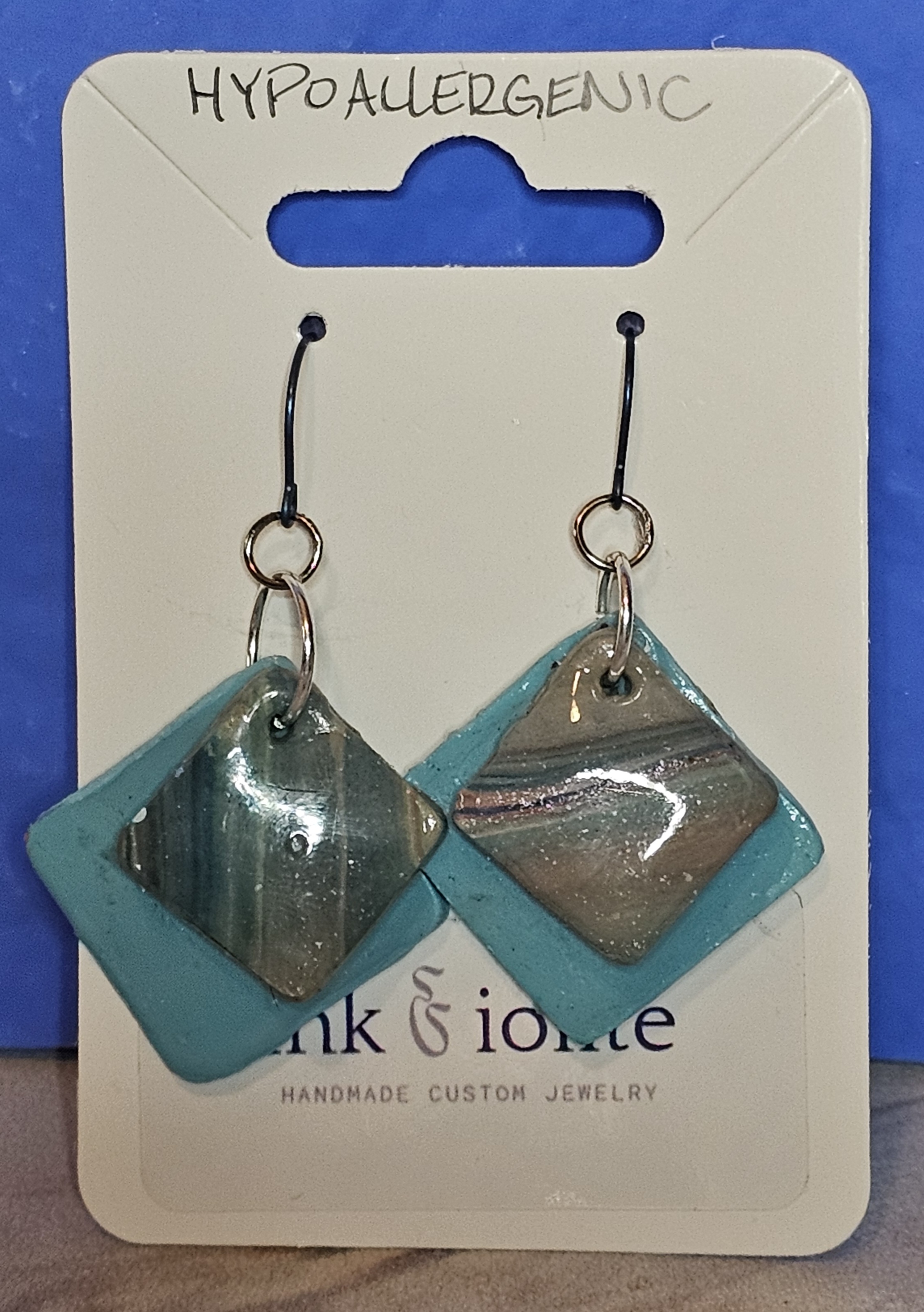 Turquoise Diamond Dangles