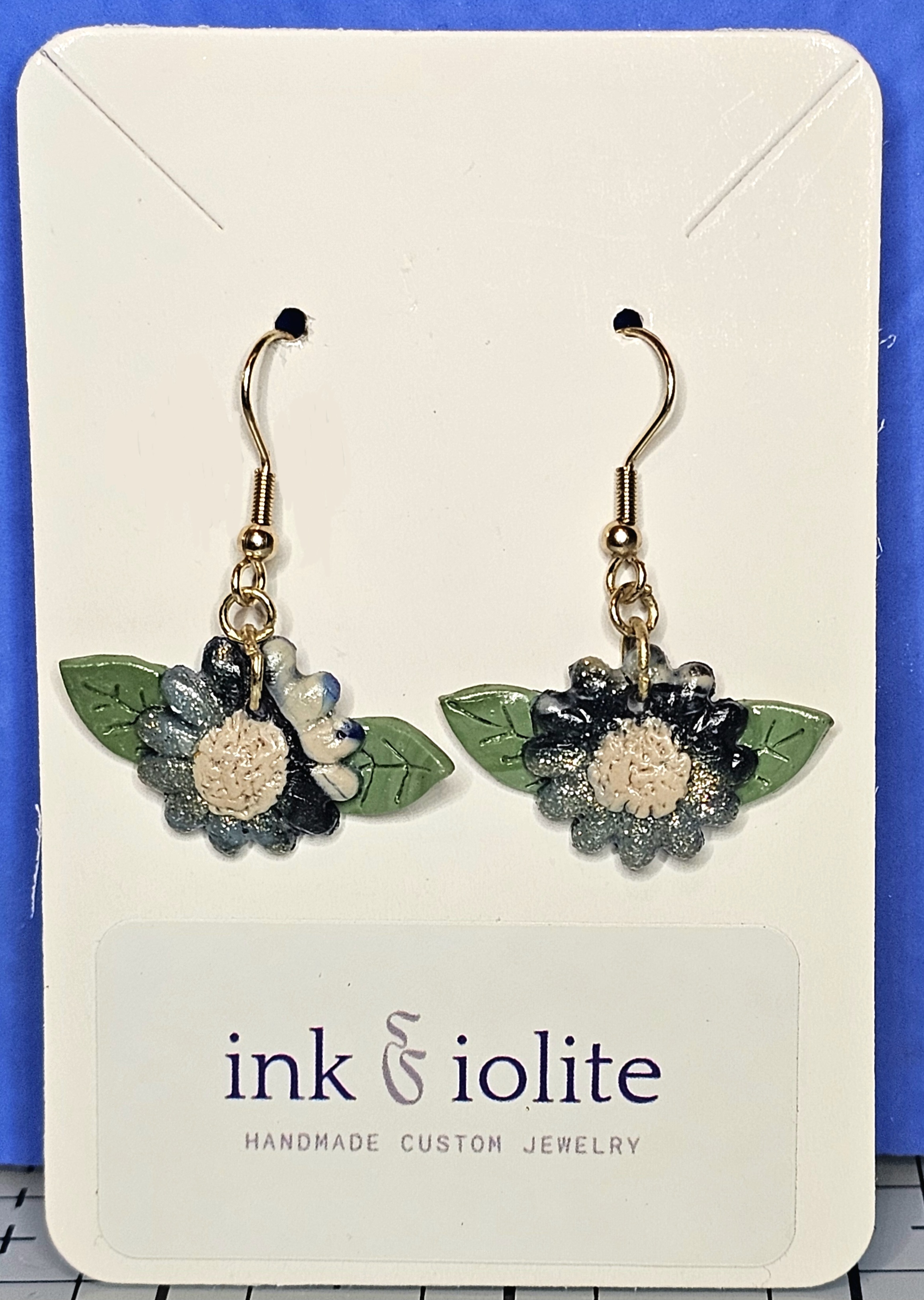 Blue Black Flower Drops