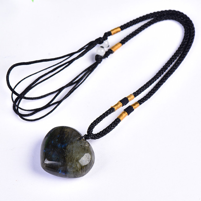 Fire & Earths Energy Dragon's Heart Pendant Crystal Necklace