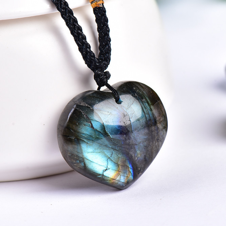 Fire & Earths Energy Dragon's Heart Pendant Crystal Necklace