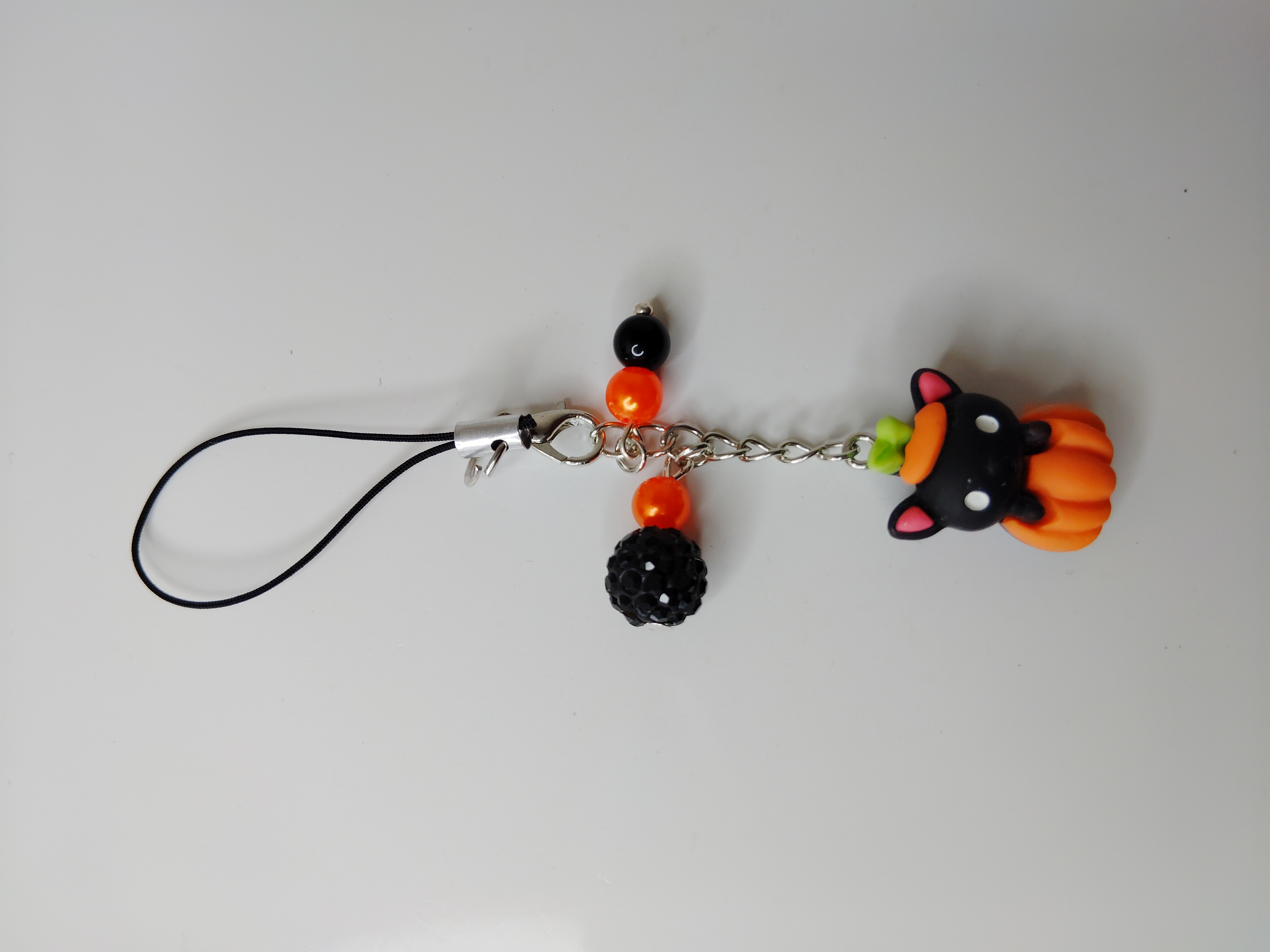 Halloween Cat Phone Charm