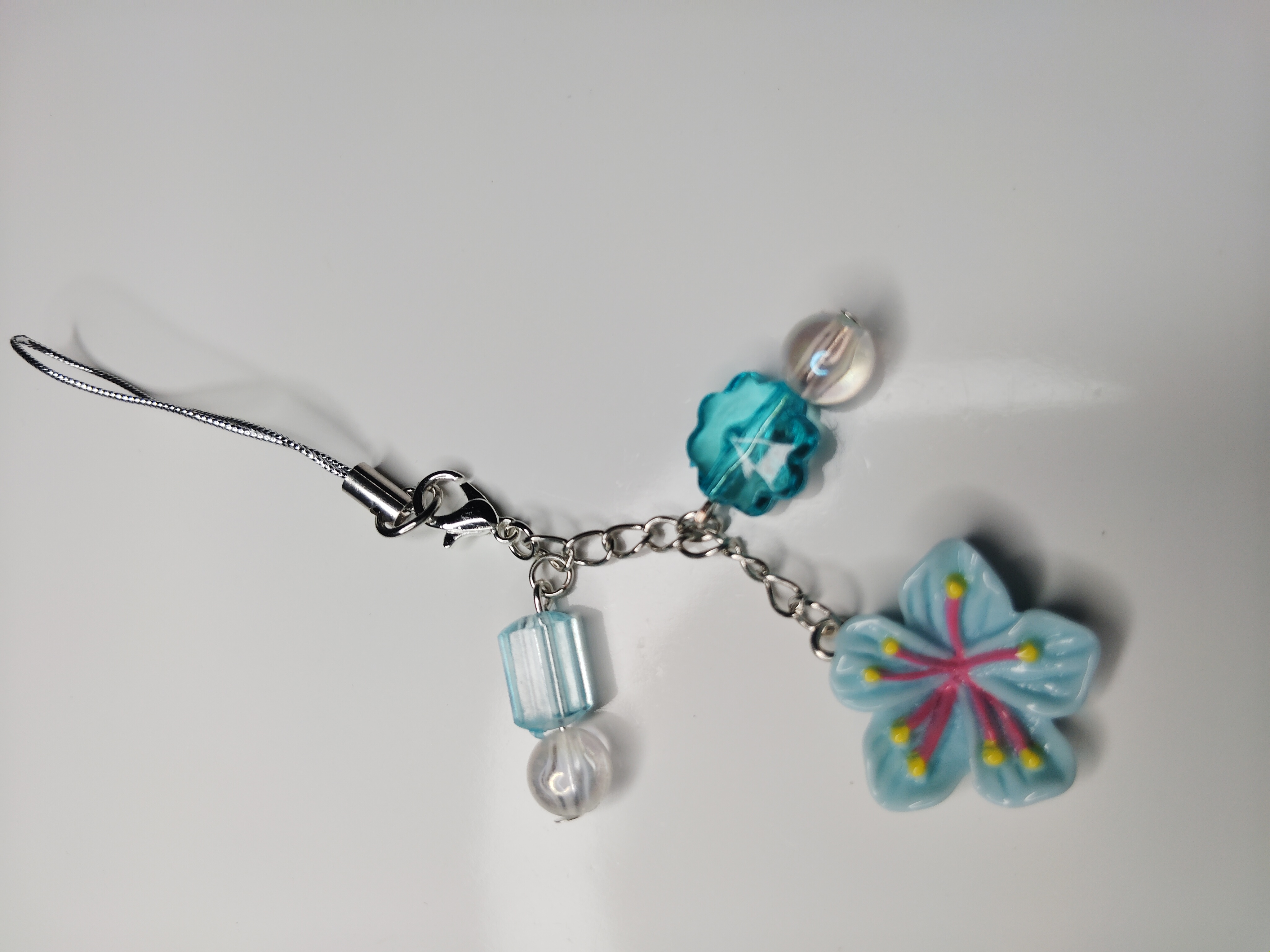 Blue Flower Phone Charm 