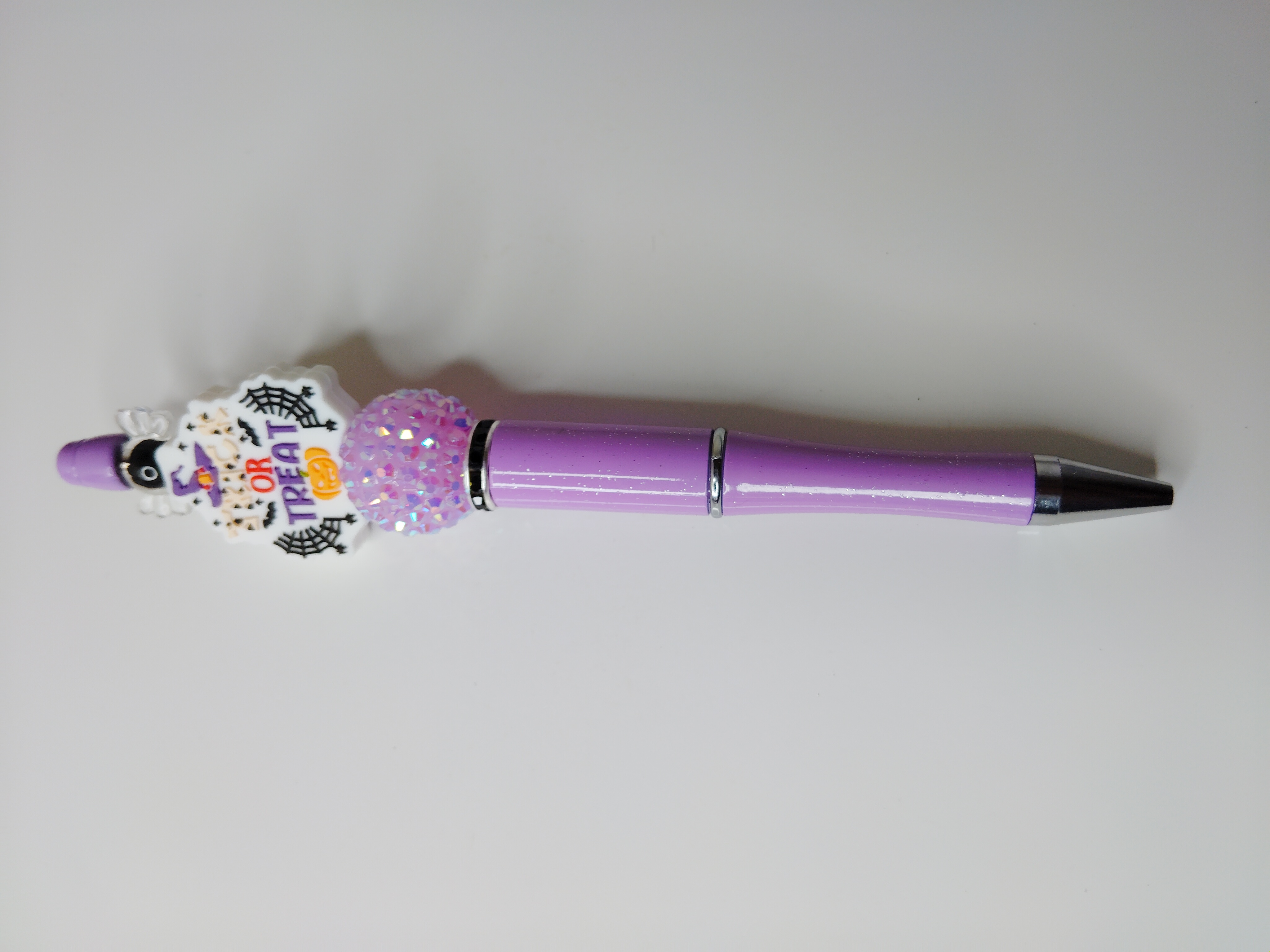 Purple Halloween-themed Beaded Pen