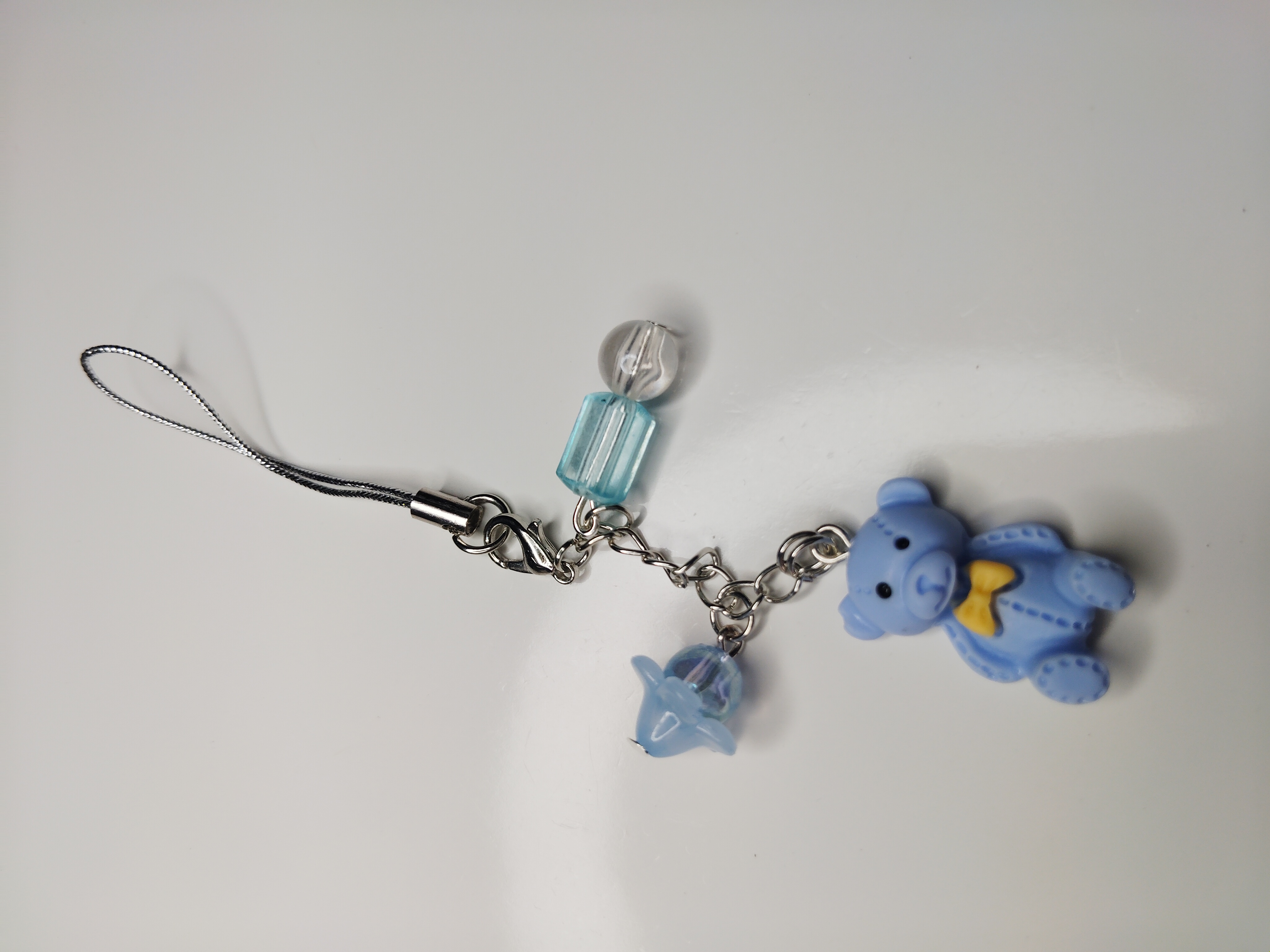 Blue Teddy Bear Phone Charm