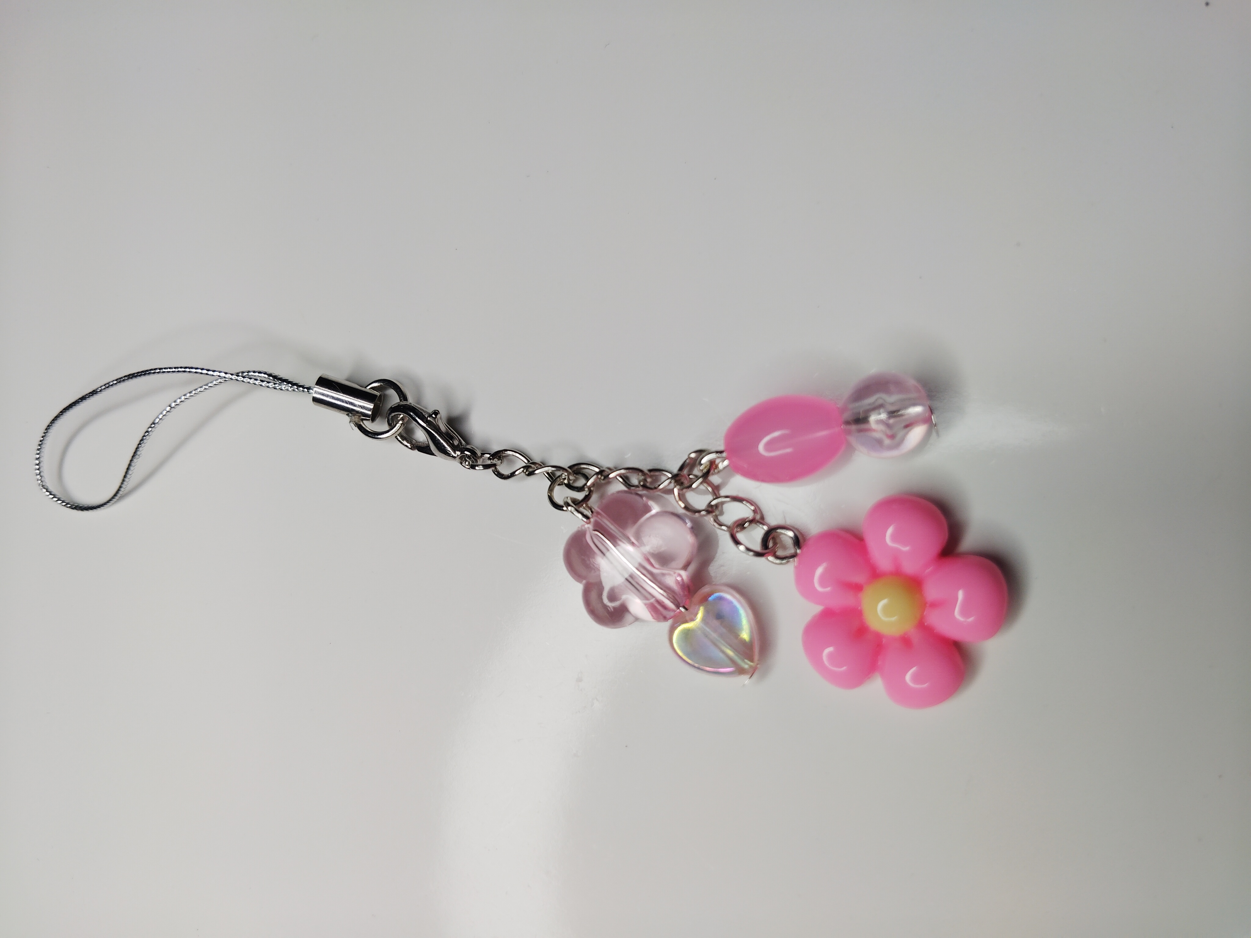 Pink Flower Phone Charm