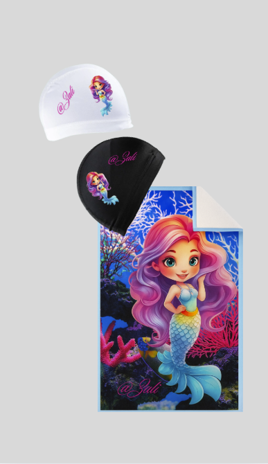Mermaid towel & cap
