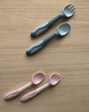 Flexible toddler silicon Fork and Spoon Set