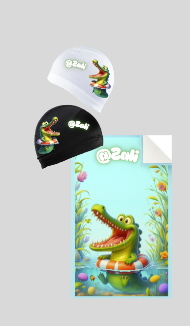 Croc towel & cap