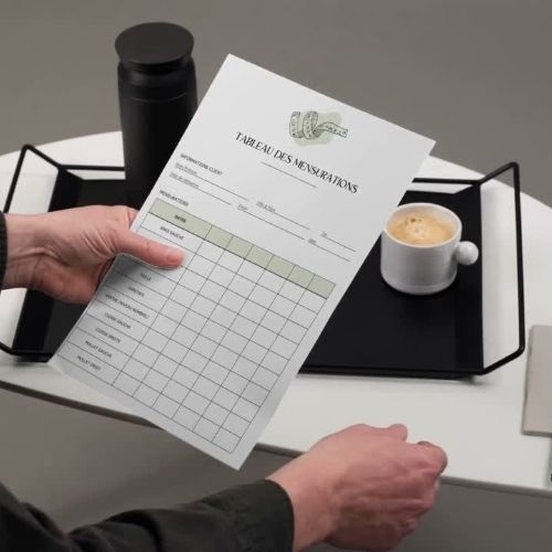 Tableau des mensurations