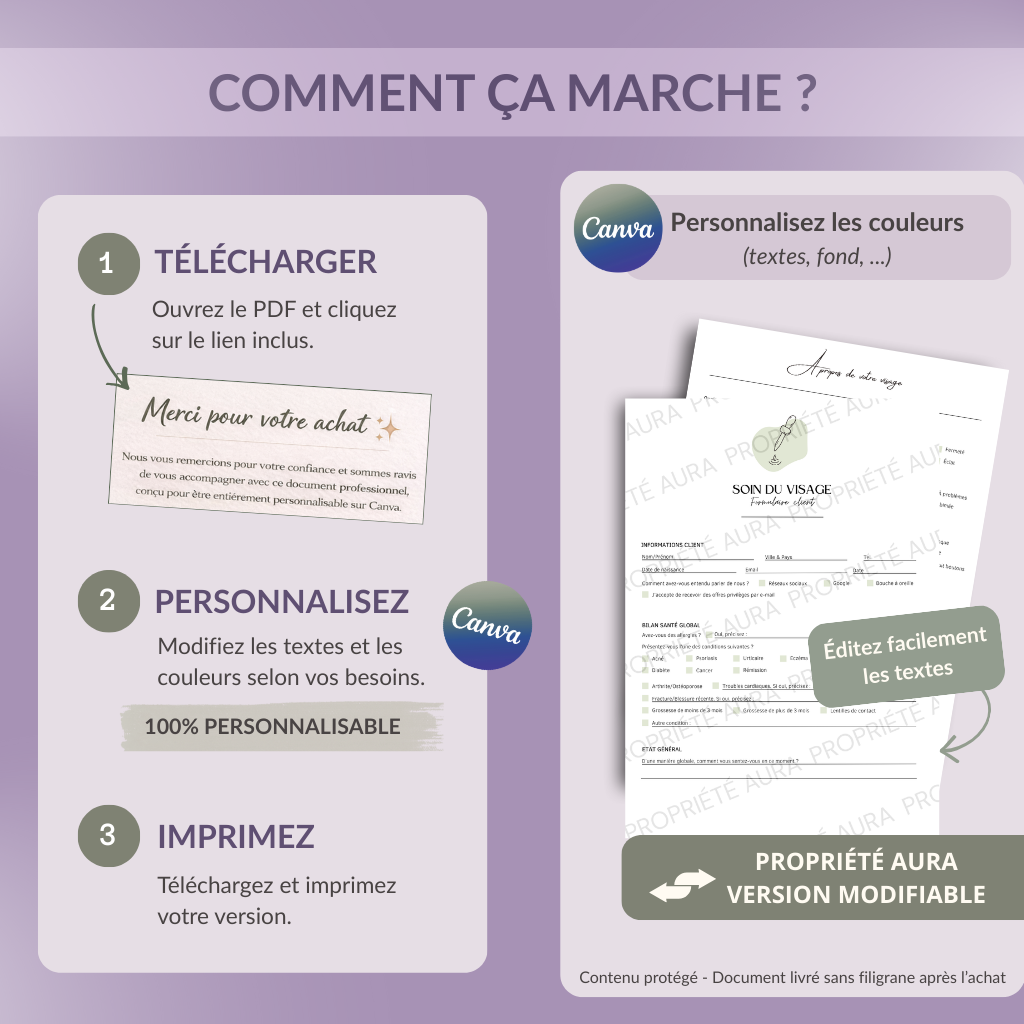 Formulaire Client- Soin visage