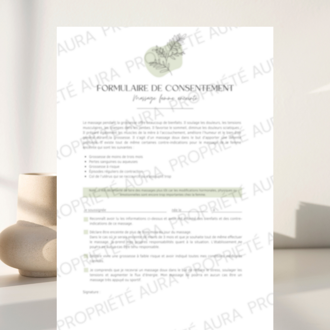 Formulaire Consentement - Femme Enceinte