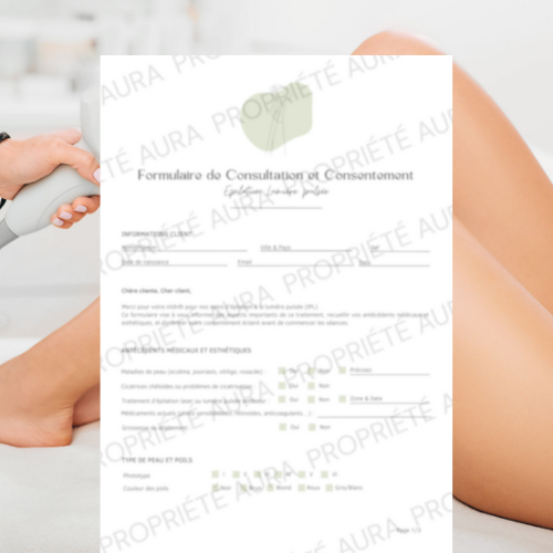Formulaire Consentement - Epilation Lumière Pulsée