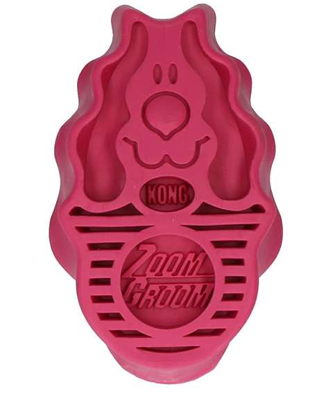KONG Zoom Groom rožinis guminis šepetys