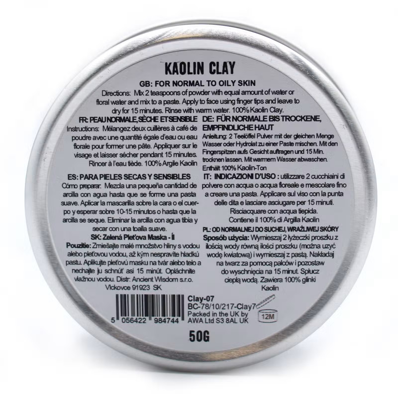 Kaolin Face Mask 80g