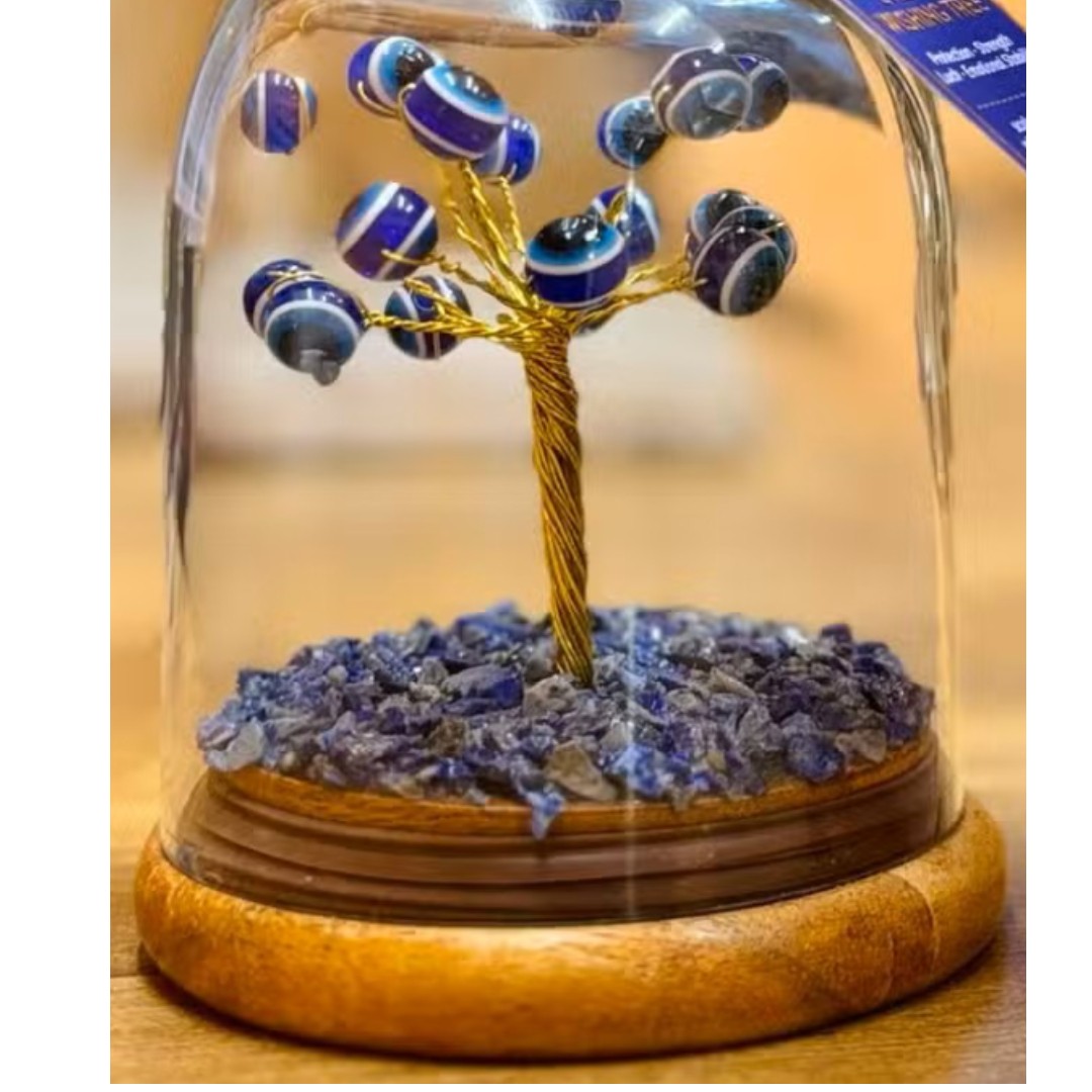 Gemstone Dome Garden - Evil Eye on Lapis - 20 beads