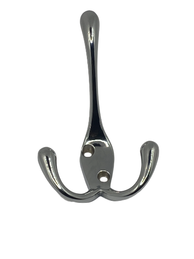 4 Pack 3 Prong Chrome zinc alloy Wall-Mounted Coat and hat Hook