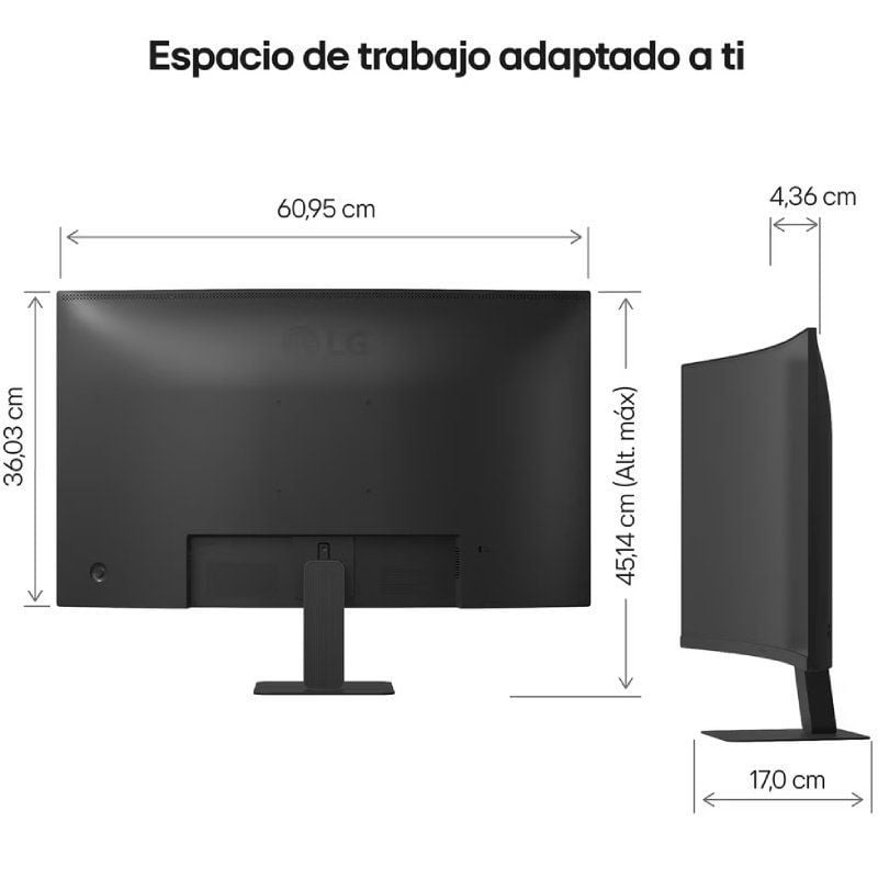 Monitor Curvo LG 27U421A-B 27"/ Full HD/ Negro