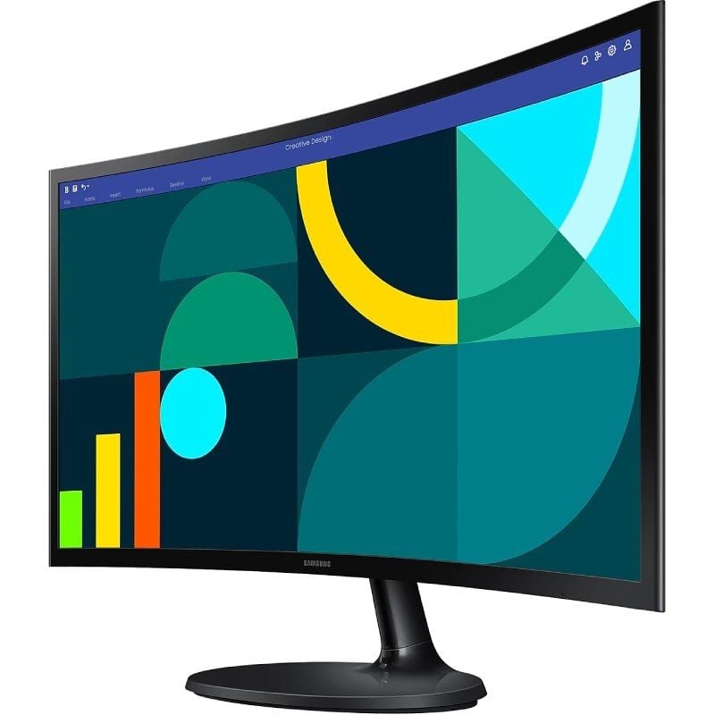Monitor Profesional Curvo Samsung Essential Monitor S3 S36GD S24D364GAU/ 24"/ Full HD/ Negro