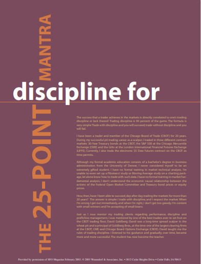The 25-Point Mantra: Discipline for Traders