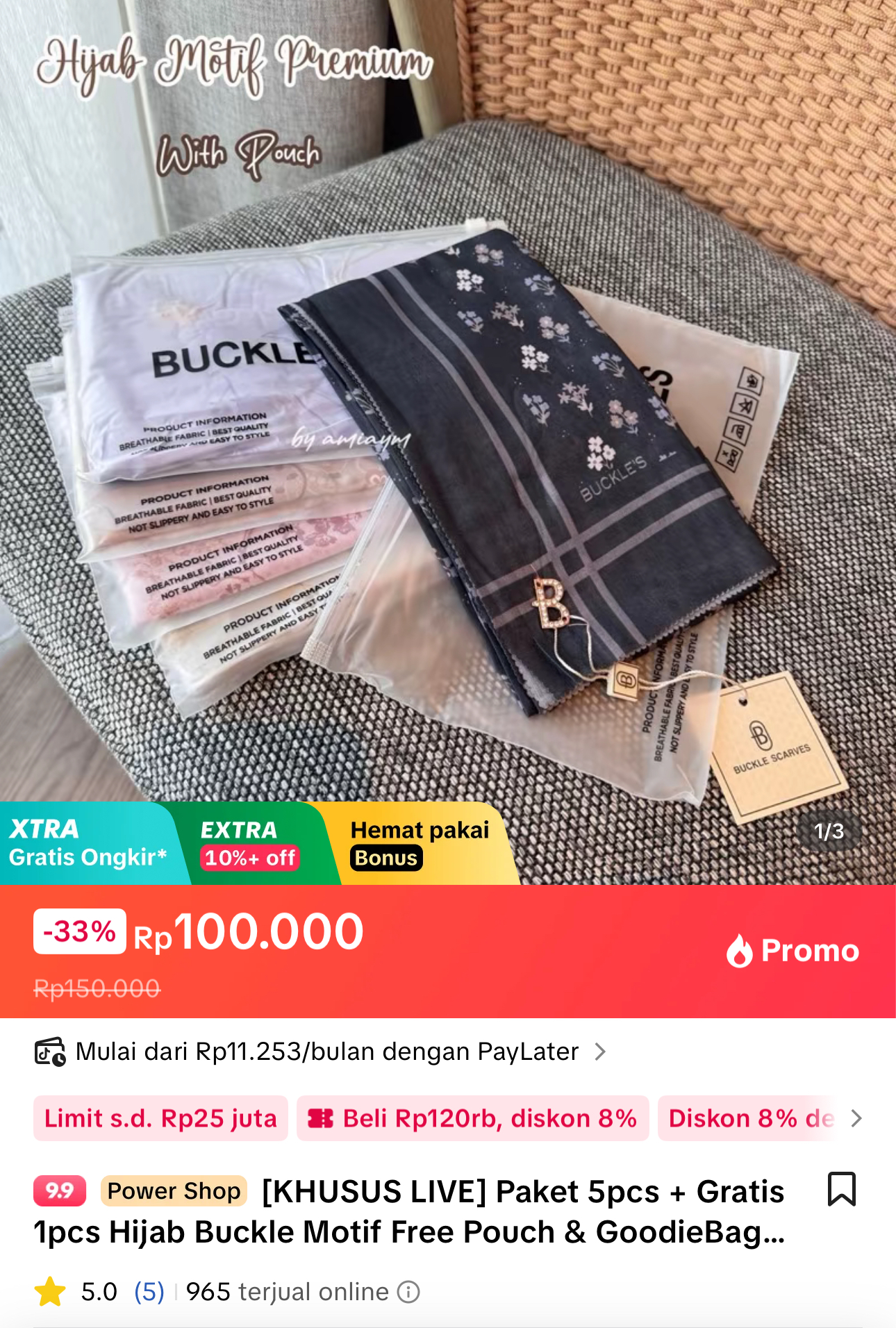 (6pcs) Premium Hijab Motif Set