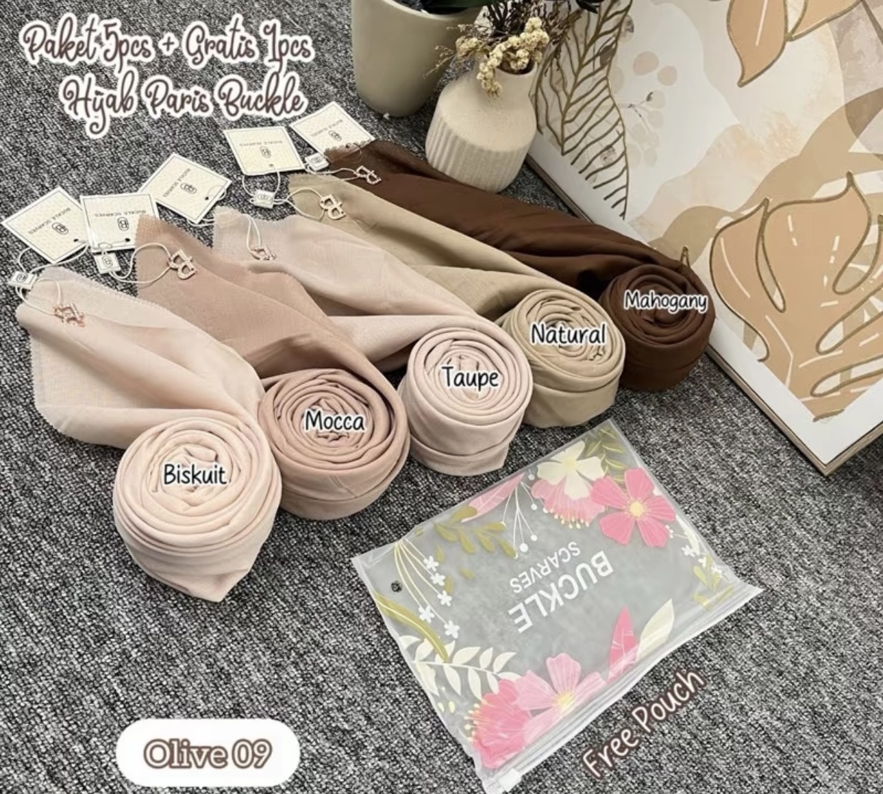 (5pcs) Hijab Scarf Set