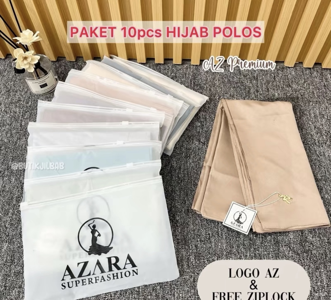(10pcs) Plain Voal Hijab Set