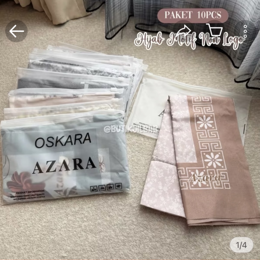 Hijab 10pcs Voal Motif Non Logo