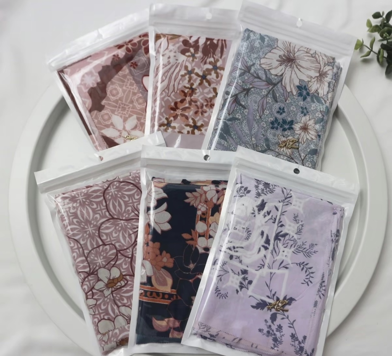 (6pcs) Voal Hijab Motif Set
