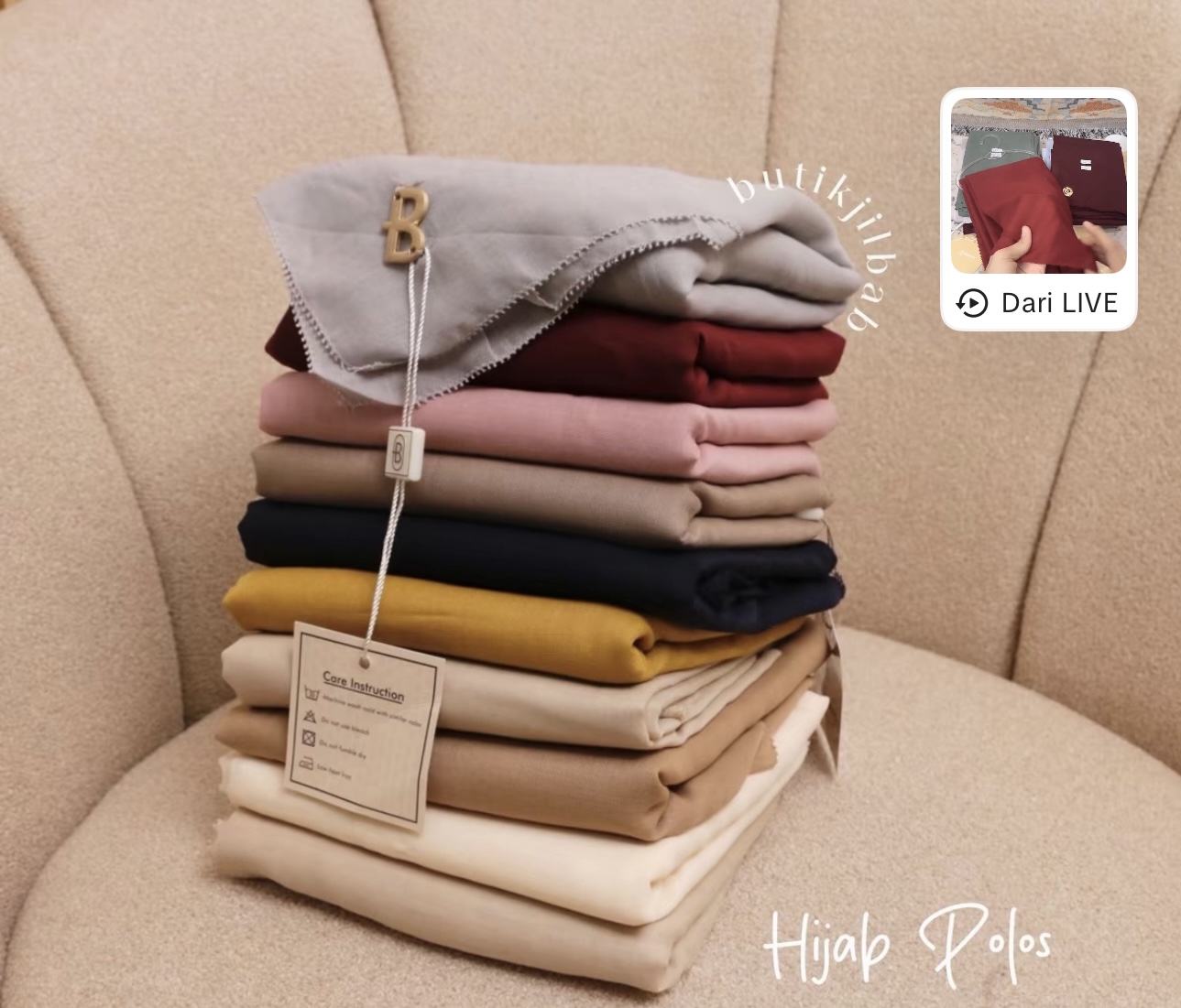 Hijab Polos Segiempat Eyelash