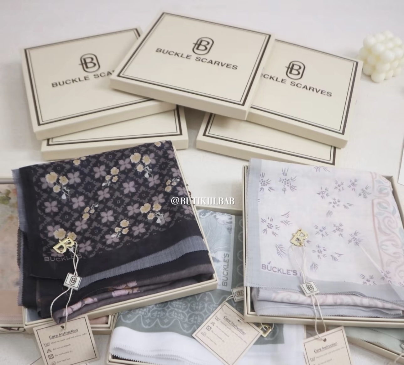 (10 pcs) Buckle Scarves Hijab Set