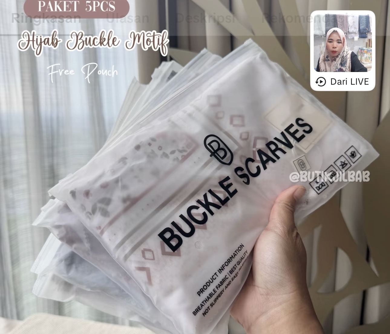 5pcs Buckle Scarves with Pouch