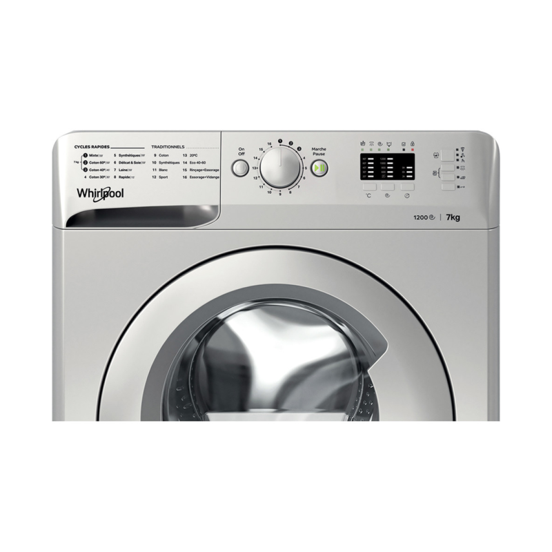 WHIRLPOOL MAL FRONT WMTA 7122 S NA 7KG 1200T SLV A3+ LCD W