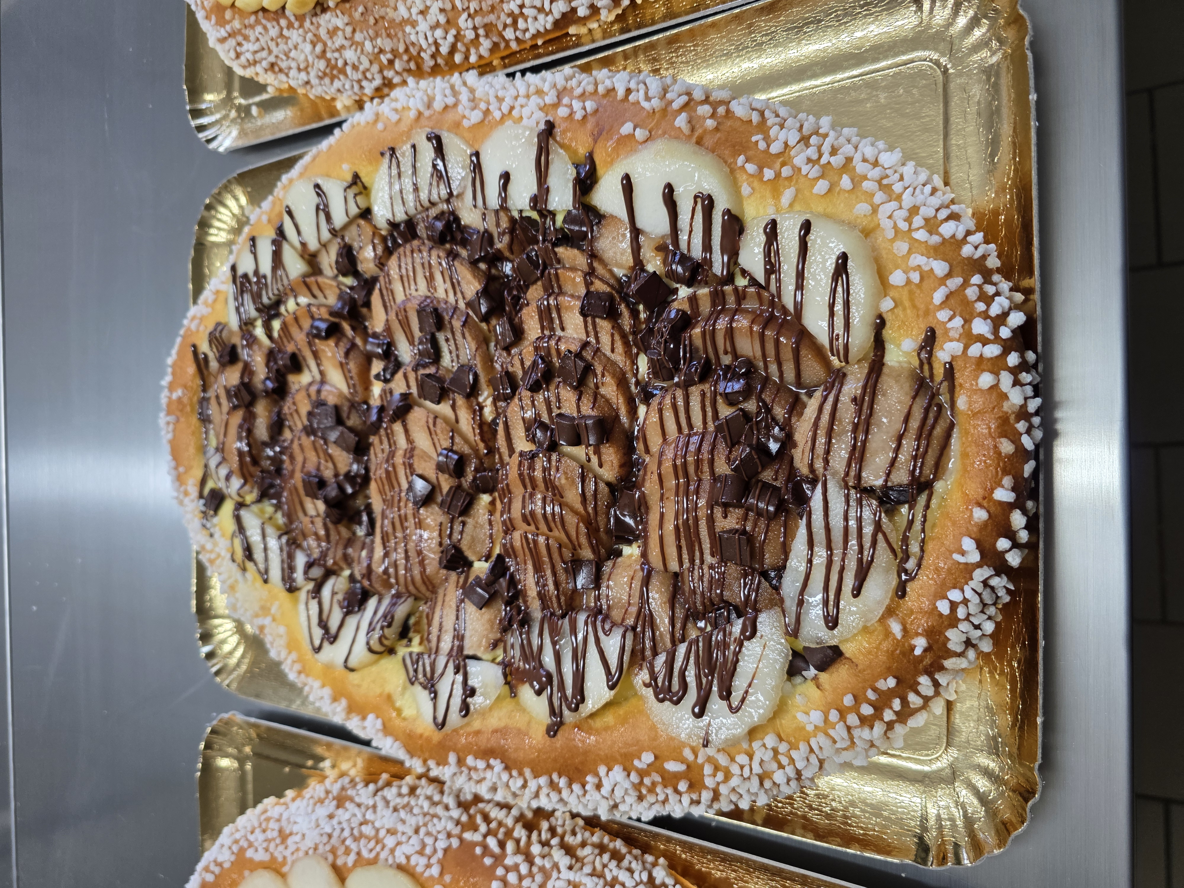 Fougasse poire-chocolat
