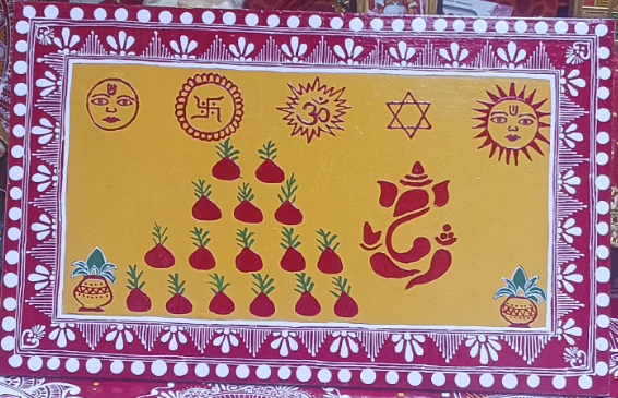 Traditional Maitri Hindu Puja Chowki Artwork