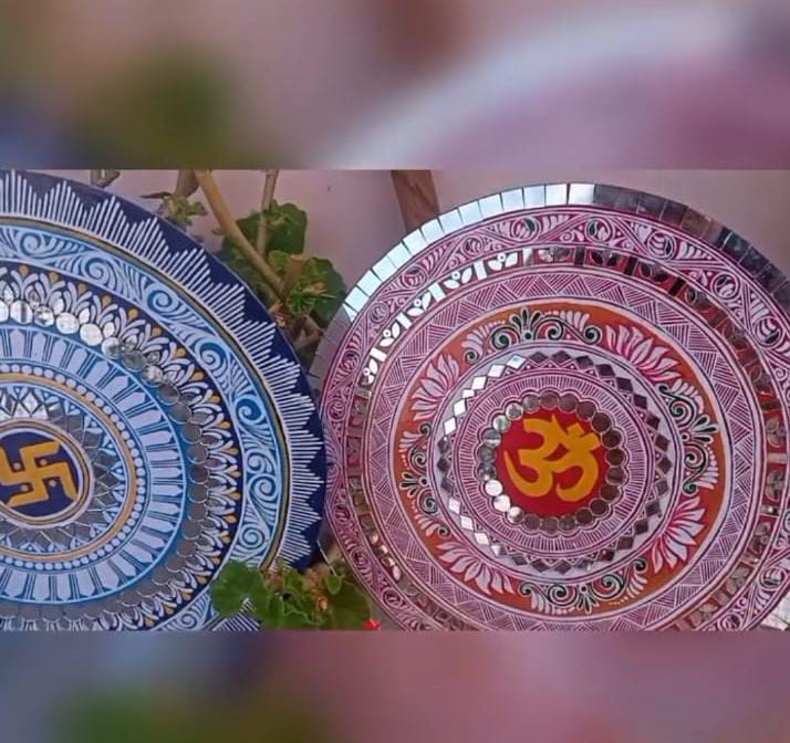 Decorative Mandala Wall Plates |  Hand-Painted Decorative Wall Plates (Set of 2)