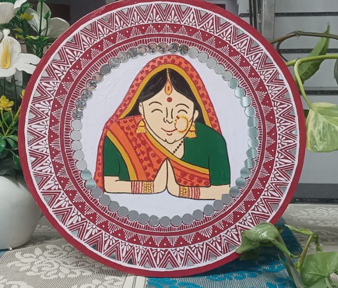 Handcrafted Indian Welcome plate| material mdfbase 12'inches